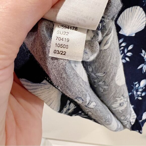 Ann Taylor Shell Tile Bobble Petal Sleeve Pima Cotton Tee Sz L - Picture 7 of 9